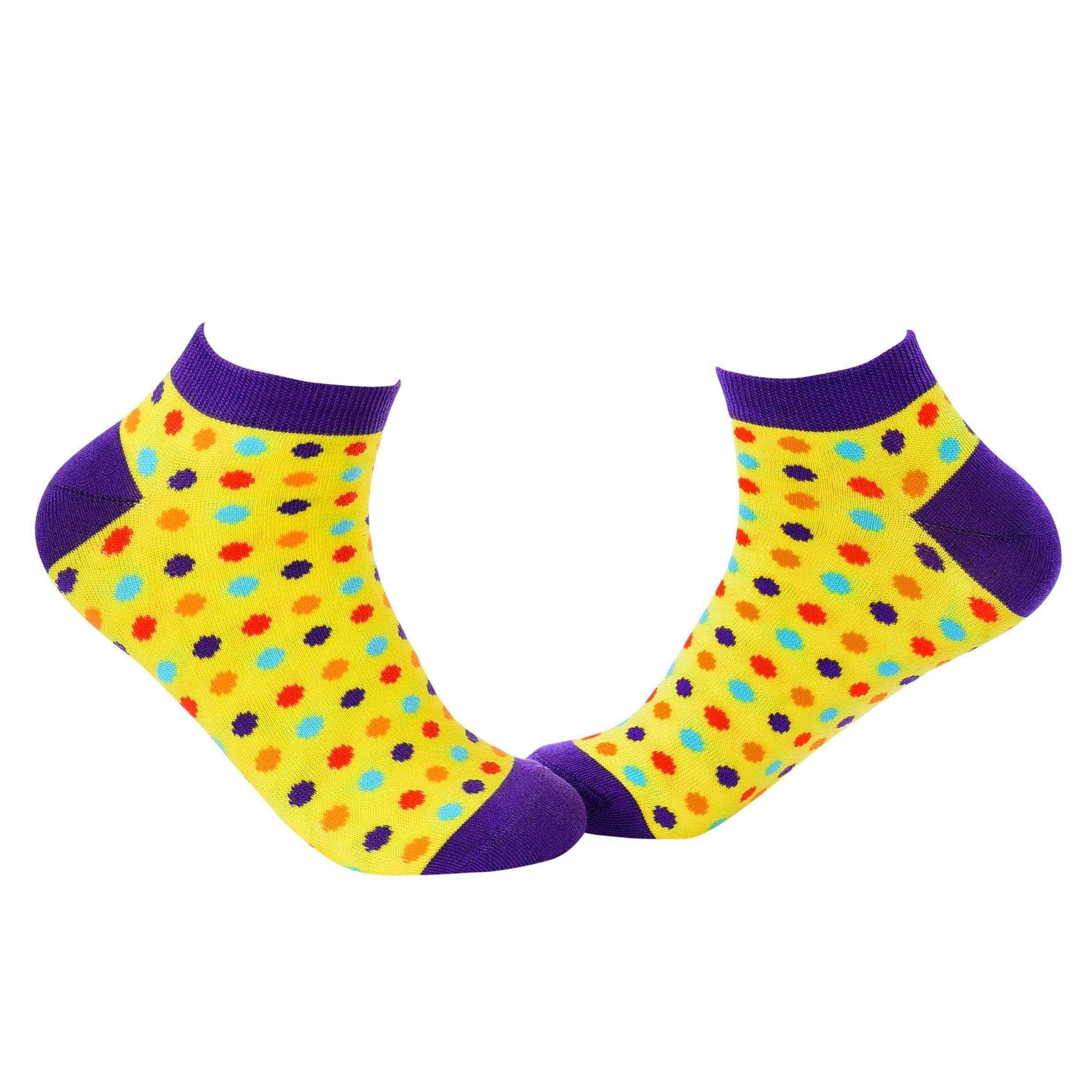 Socks Women Polka Dots, Yellow Polka Dots Socks, Polka Dot Mens Socks