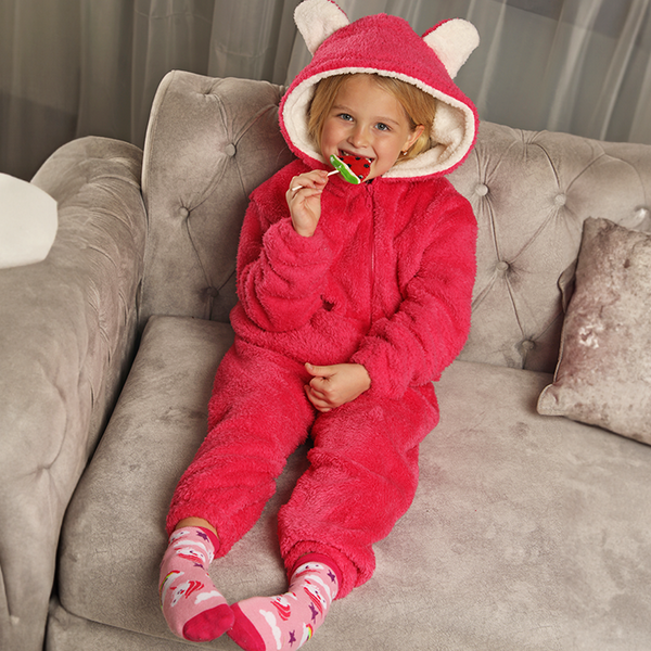 Kids pink Faux Furr Pajama