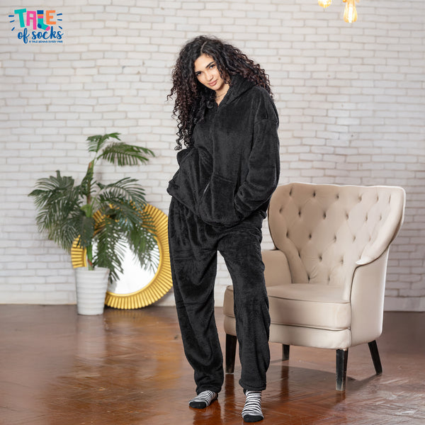 Unisex Faux Furr Pajama - Black