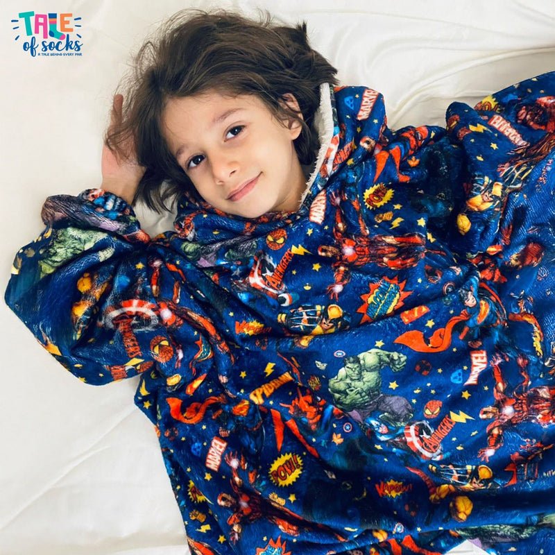 Kids Hoodie Blanket - Super Heroes