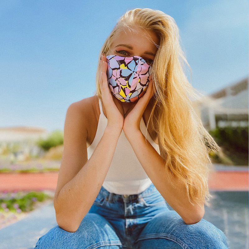 Flowers Fabric Face Mask - Multi Colors - Tale Of Socks