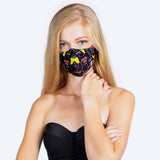 Abstract Faces Fabric Face Mask - Black - Tale Of Socks