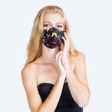 Abstract Faces Fabric Face Mask - Black - Tale Of Socks