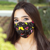 Abstract Faces Fabric Face Mask - Black - Tale Of Socks