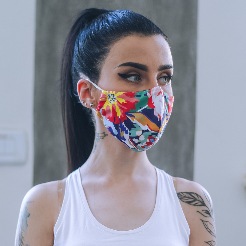 Floral Fabric Face Mask - Multi Colors - Tale Of Socks