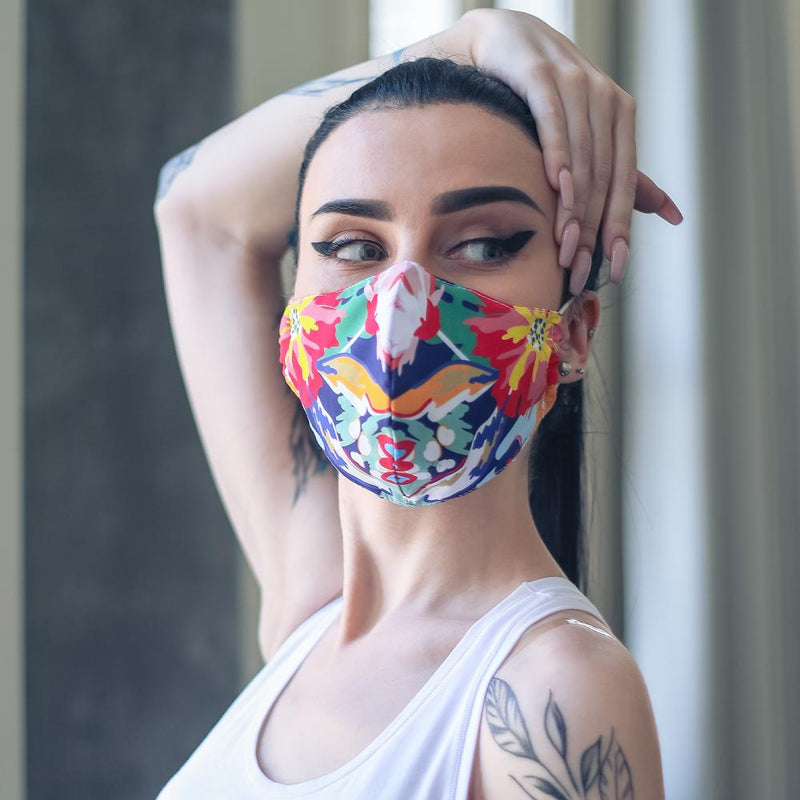 Floral Fabric Face Mask - Multi Colors - Tale Of Socks